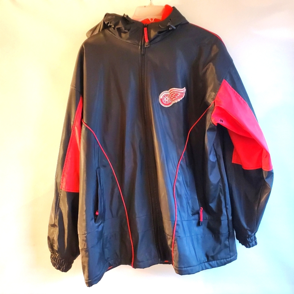 VINTAGE G-111  DETROIT REDWING HOODED JACKET BLACK/RED SIZE XLARGER